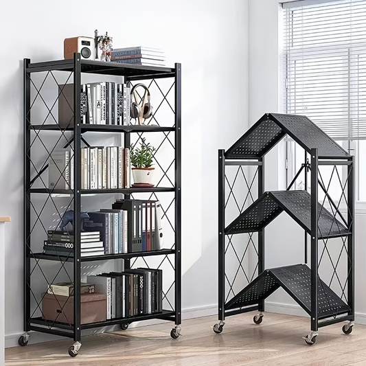 Portable folding storage rack