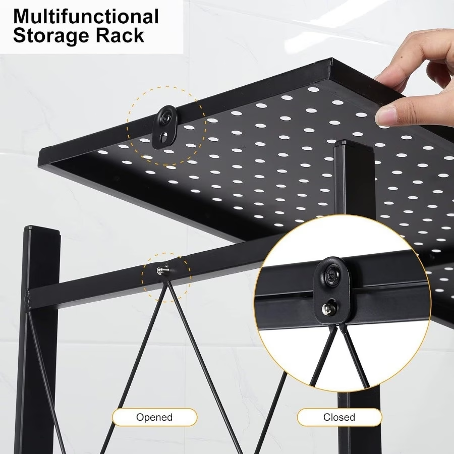 Portable folding storage rack
