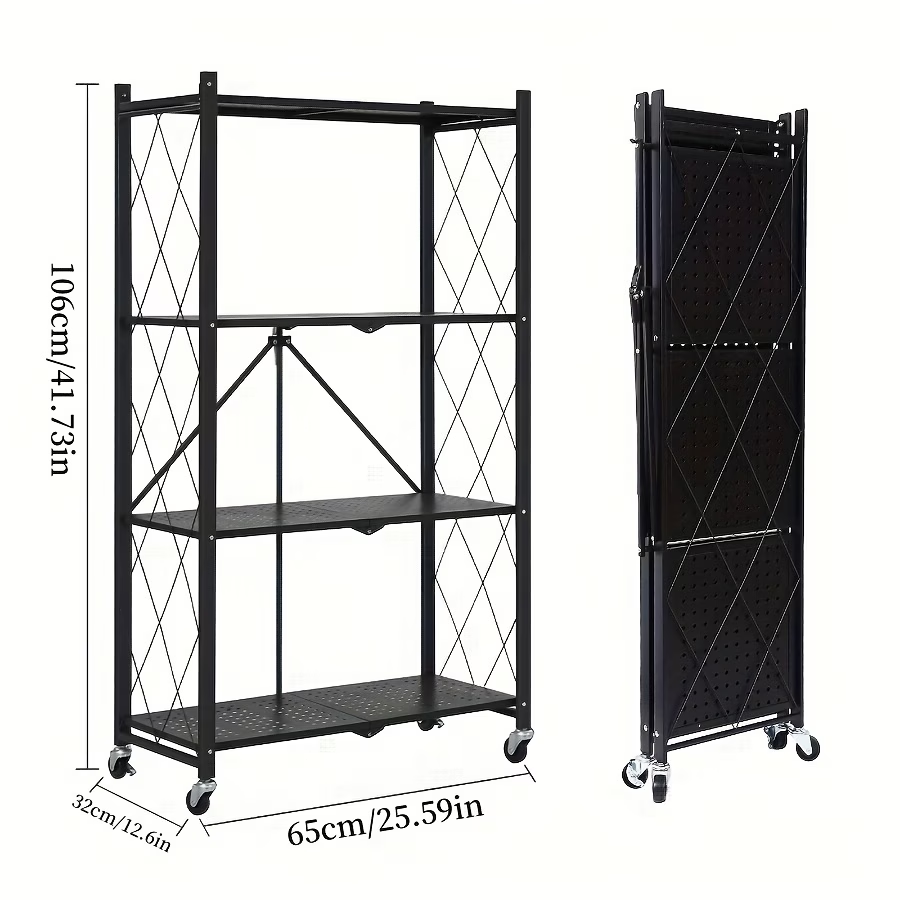 Portable folding storage rack