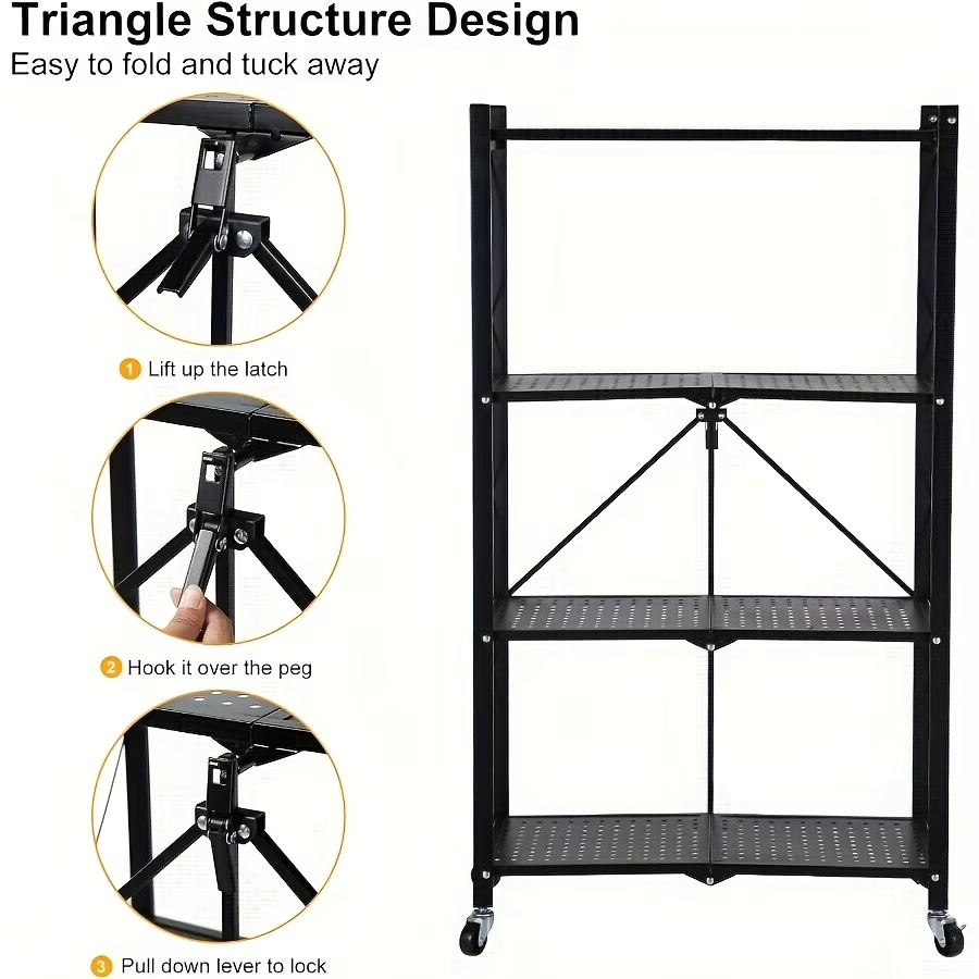 Portable folding storage rack