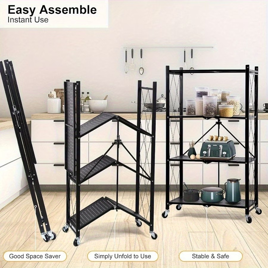 Portable folding storage rack