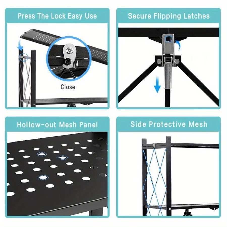 Portable folding storage rack