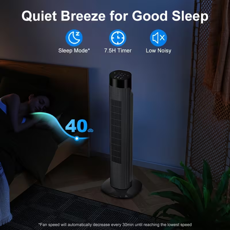 Quiet tower fan