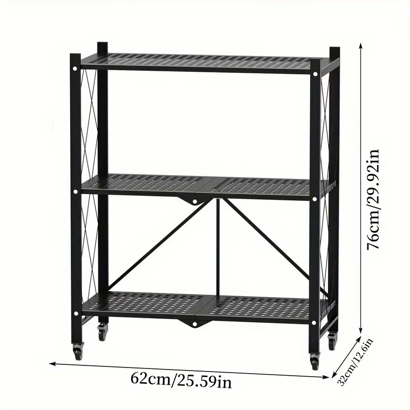 Portable folding storage rack